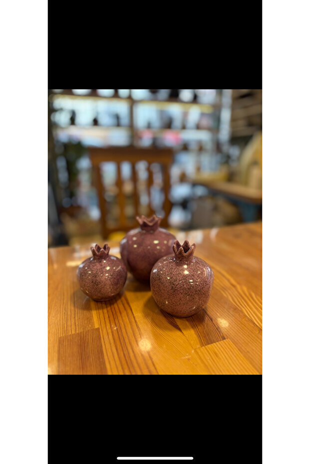 MACİK SERAMİK 3’LÜ MOR NAR SET - 1