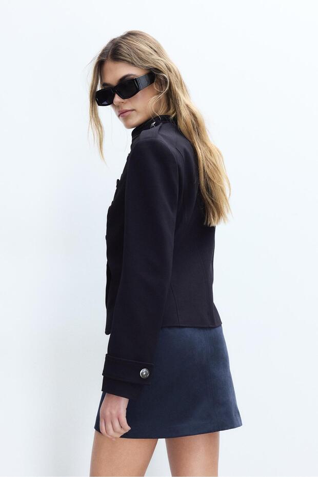 Suni süet mini şort etek - 5