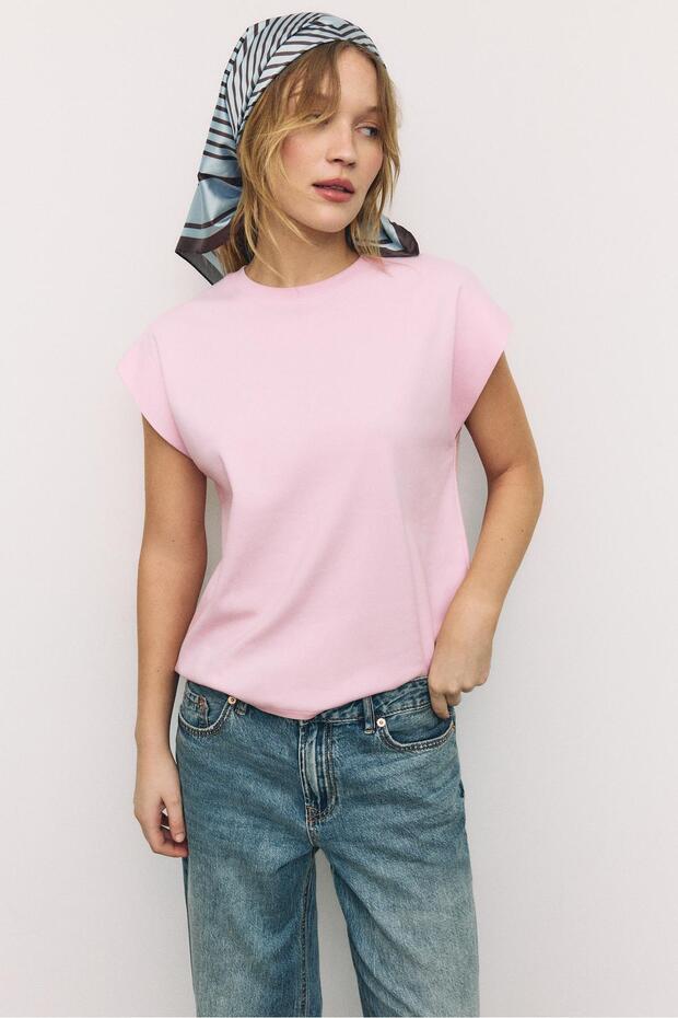 B06 Düşük omuz basic t-shirt - 1