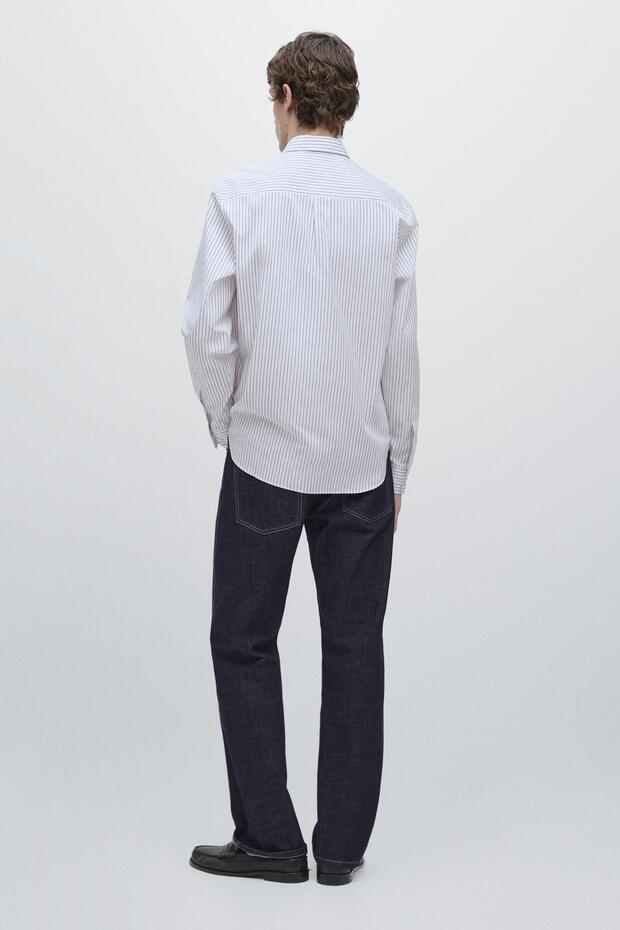 Regular fit çizgili gömlek - 3