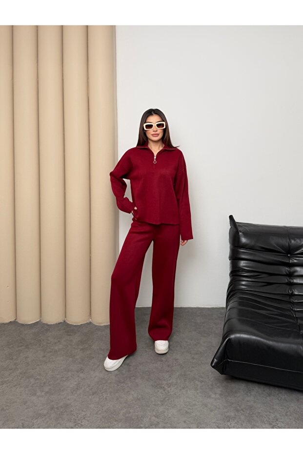 Half-Zip Knitwear Double Set