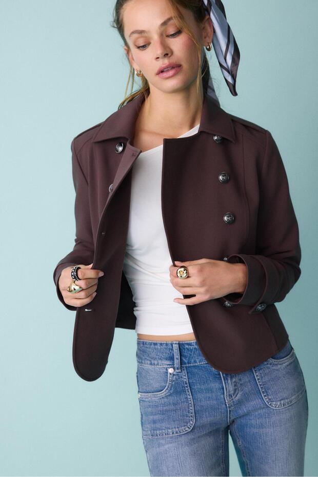 İşlemeli düğmeli blazer ceket - 3