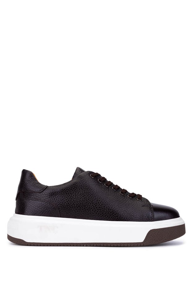 Men's Genuine Leather Brown Sneakers & Sports Shoes