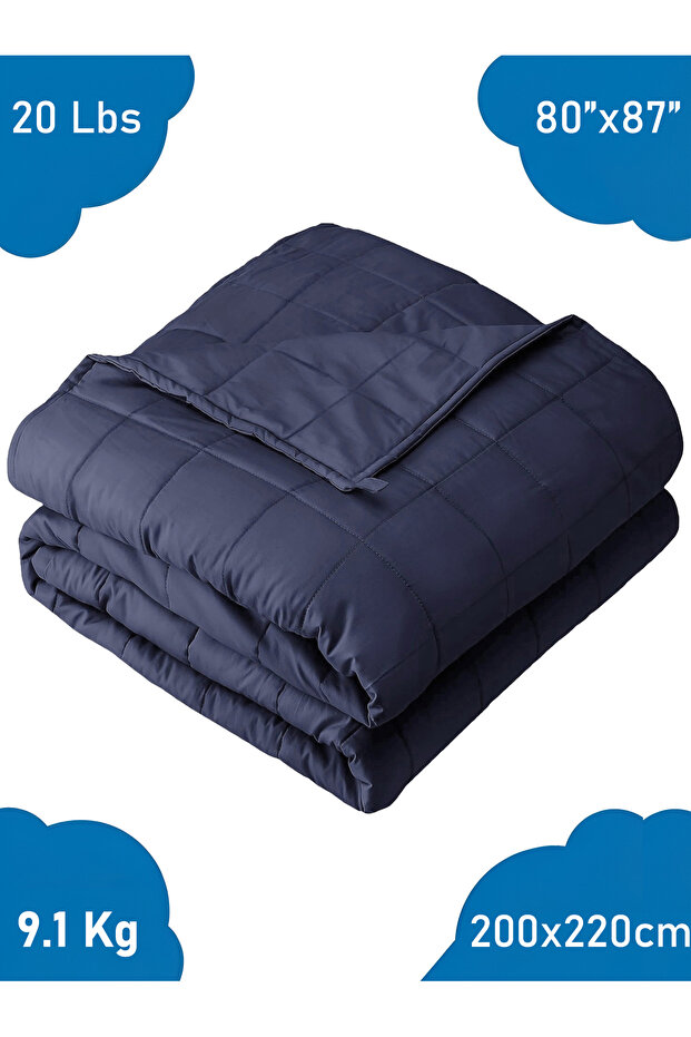 Weighted Blanket 9.1kg/200x220cm Double Size Heavy Blanket 20lbs for Anxiety, Stress & Sleep Relief