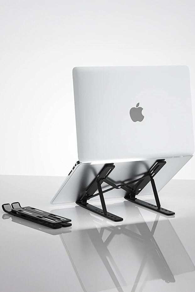 Plastic Adjustable Laptop Stand Compatible with MacBook Notebook Foldable Riser Tablet Holder - 8