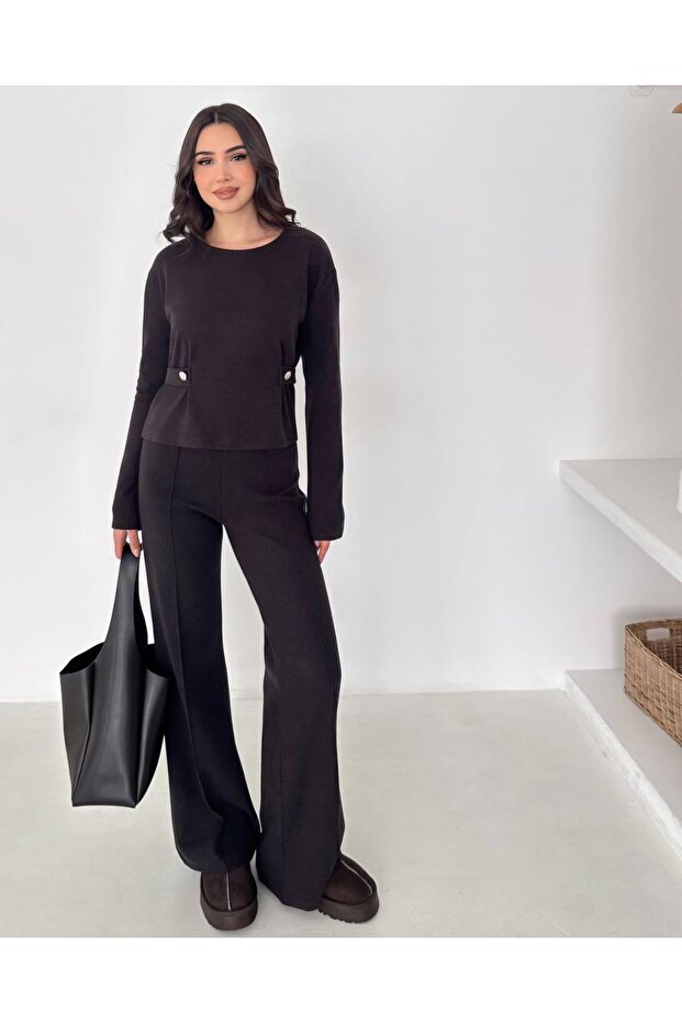 Button Detailed Lower Upper Set - 3