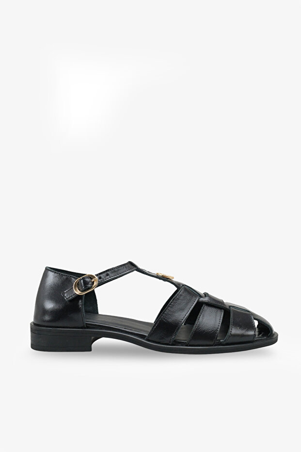 Layla Women's Genuine Leather Sandals - Black