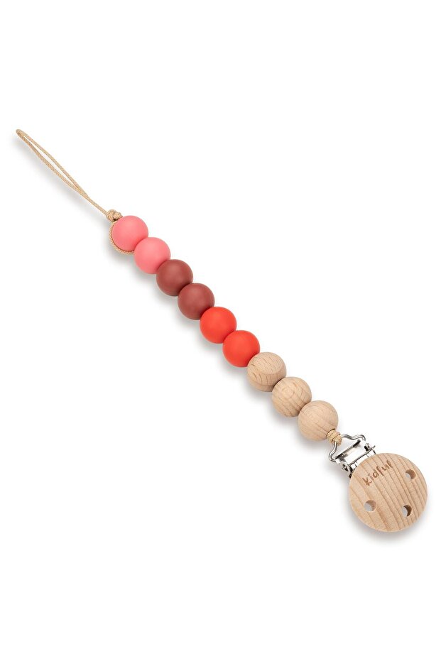 Beaded Pacifier Strap - Cherry - 2