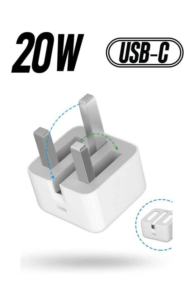 20W PD Foldable Fast Charging Wall Adapter Compatible with Apple iPhone13 Pro Max/13 Pro Max/SE/iPad