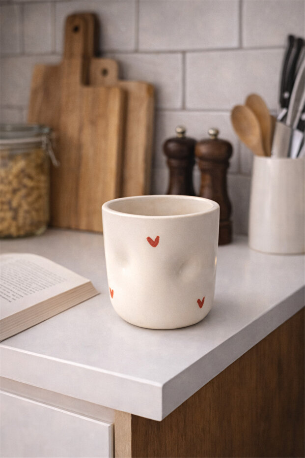 كوب سيراميك بتصميم بصمة القلب - 2