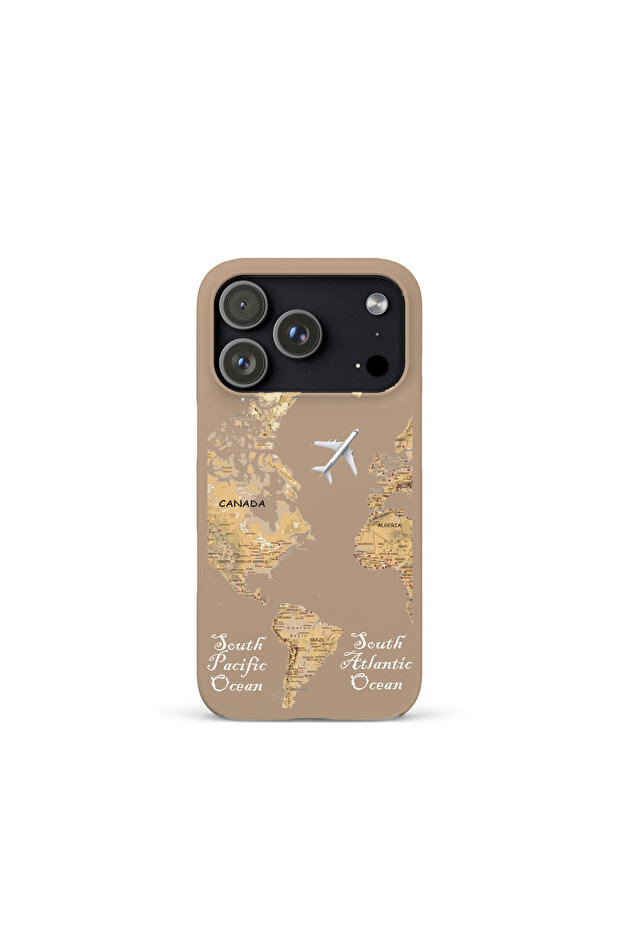 حافظة هاتف فاخرة متوافقة مع آيفون 17 برو بنمط خريطة العالم - 1