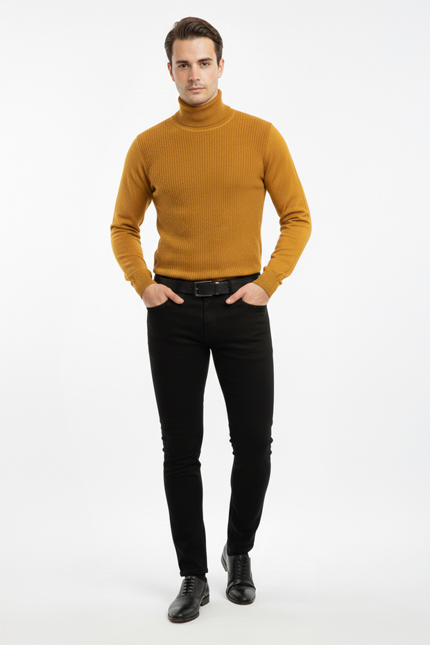 سترة رجالية كلاسيكية بياقة صياد منقوشة - 2