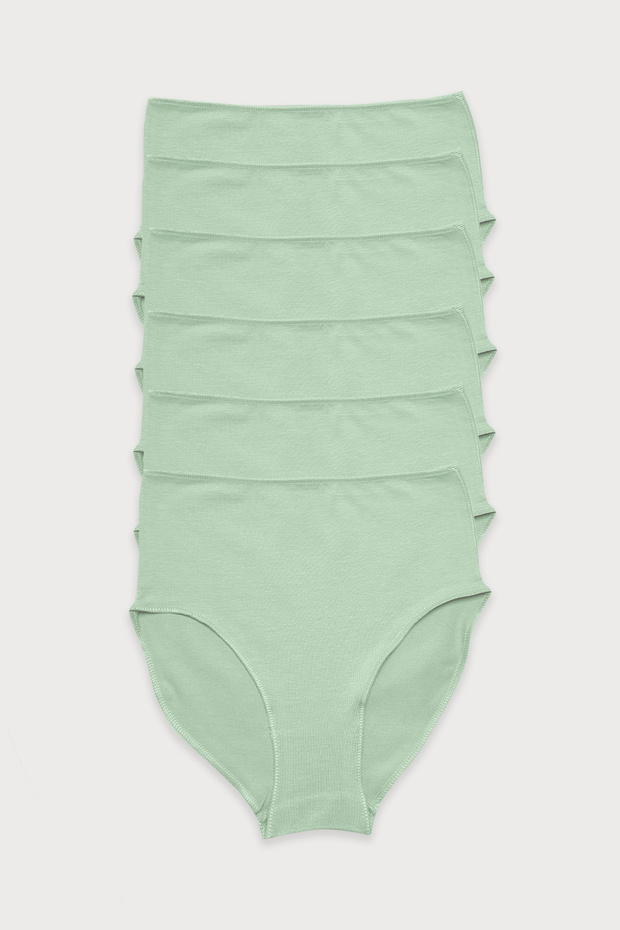 Women's Green 6-Pack Modal High Waist Slip Panties 1955