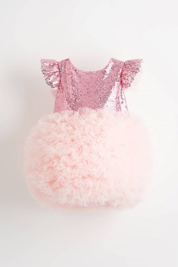 Luna Summer Fluffy Tulle Tutu Sequined Girls' Dress