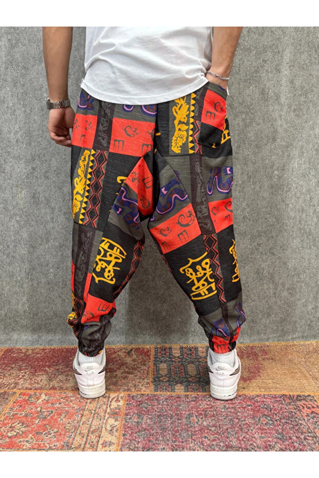 بنطلون شالوار منقوش بخصر مطاطي - 2