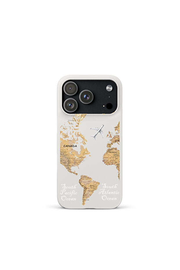 حافظة هاتف فاخرة متوافقة مع آيفون 17 برو بنمط خريطة العالم - 1