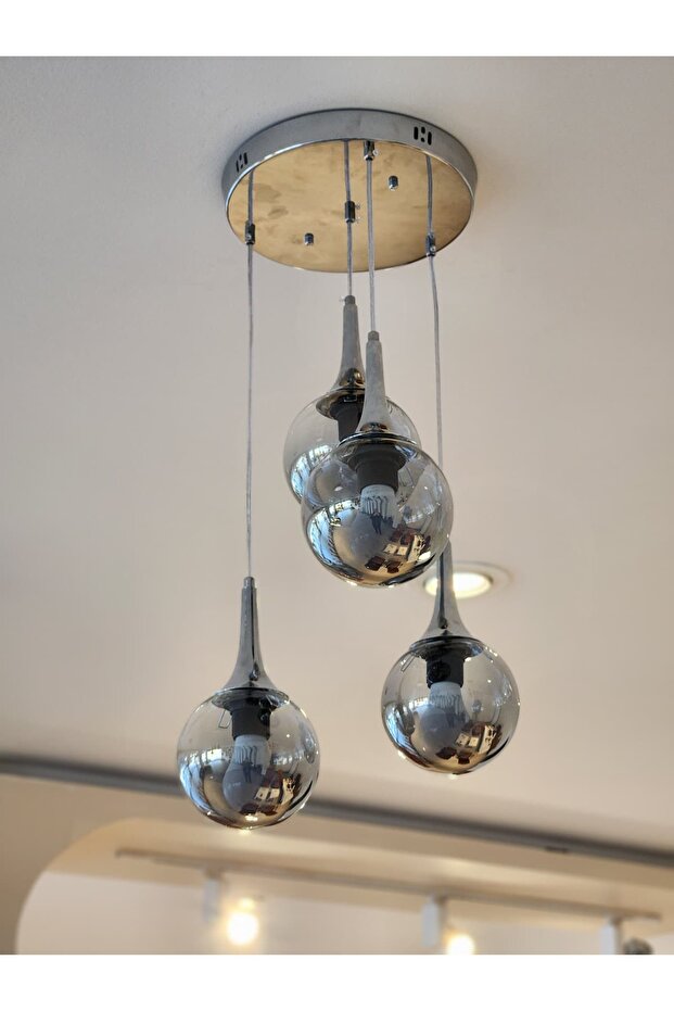 YAPI SARKIT 4 LÜ CAMLI AVİZE ŞIK MODERN AVİZE - 2