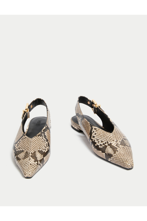 Baskılı Düz Sandalet - 3