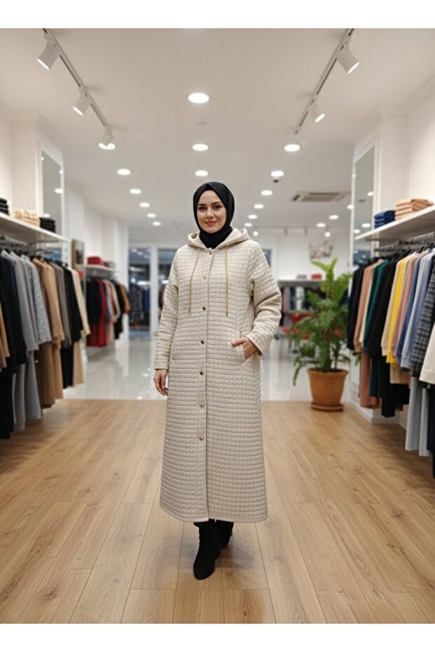 Tesettür İnce Kapitone Mont - 1