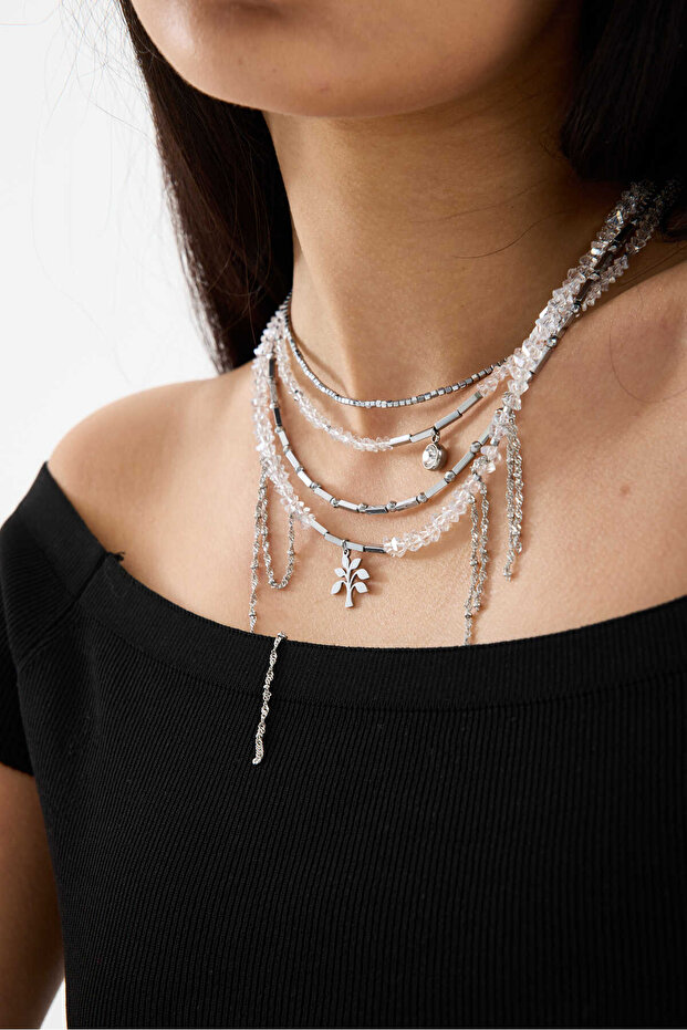 Loop Layer Kendi Kombinini DIY Series Crystal & Hematite Necklace