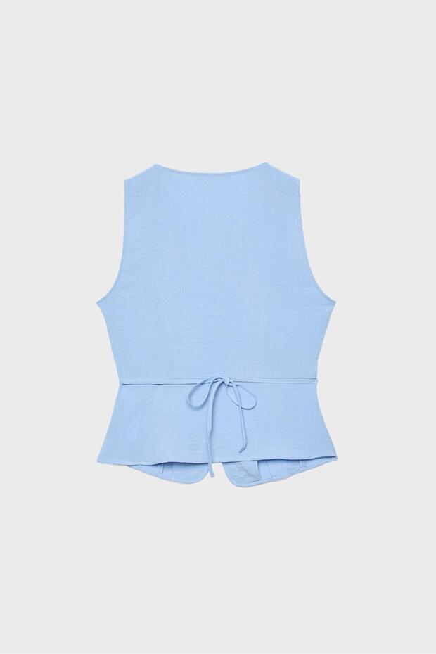 Düğmeli kolsuz top - 7