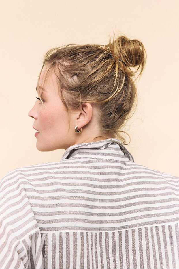 Keten görünümlü gömlek - 3