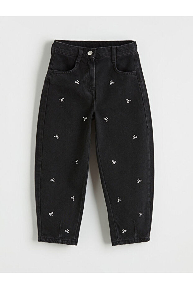 Esvab • Modern & Distinctive Balloon Fit Embroidered Girls' Jean Pants