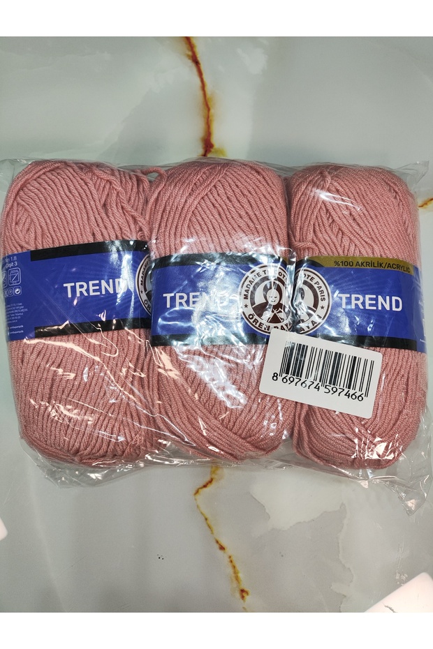 Trend Powder Pink Hand Knitting Yarn (3 Pieces) - Color: 001