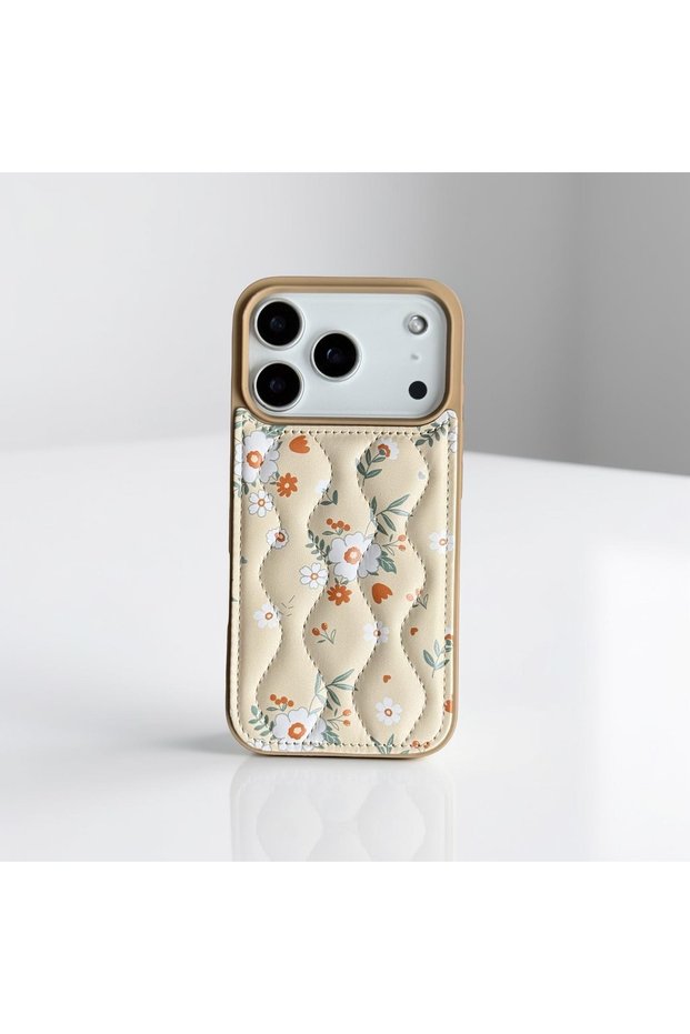 Floral Pattern Premium Inflatable Puffer Case Compatible with iPhone 17 Pro