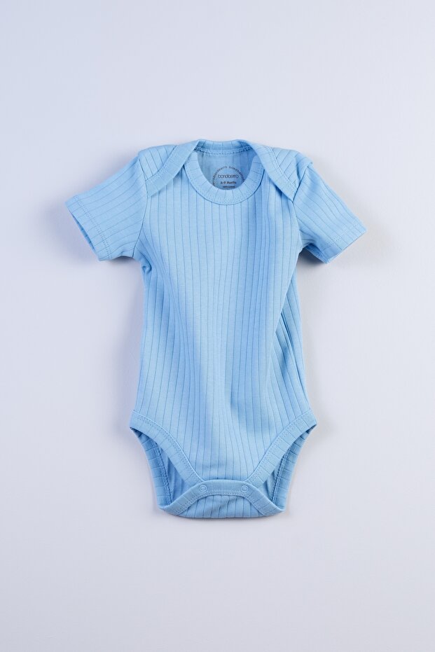 Newborn and Baby Envelope Collar Bodysuit 100% Cotton Camisole (Blue)