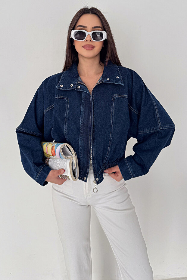 Jachetă din denim cu fermoar – Rezistentă - 4