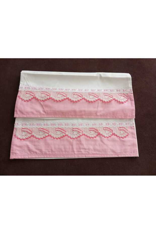 Handcrafted Lace Embroidered 2 Piece Pillowcase Set, Bridal Gift, Gifting Item