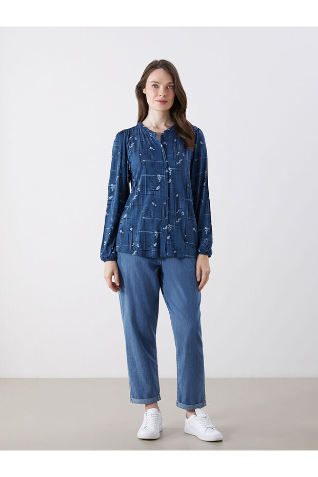 طاقم الرقبة منقوشة بلوزة - 2