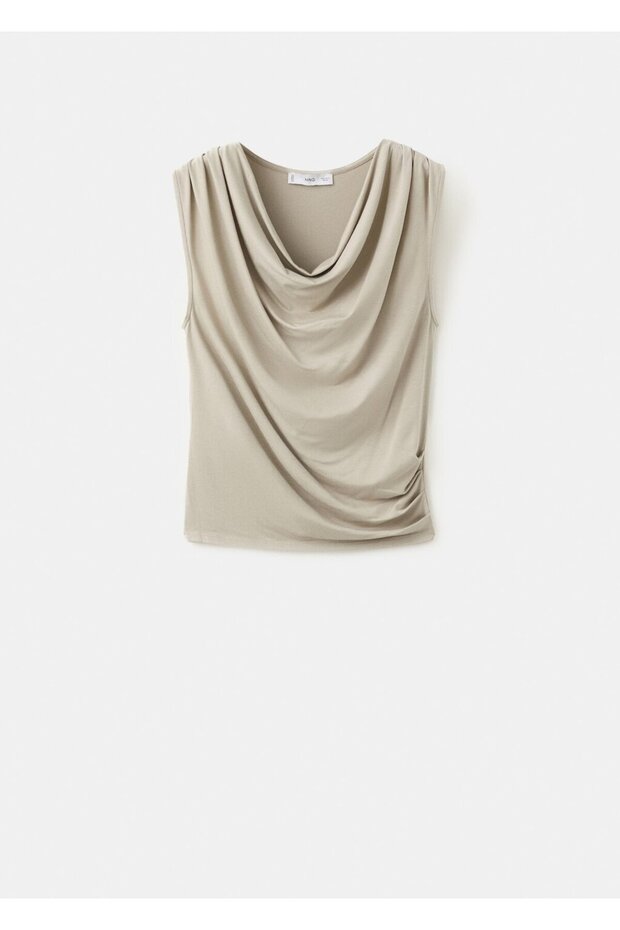 Drape dar kesim tişört - 3