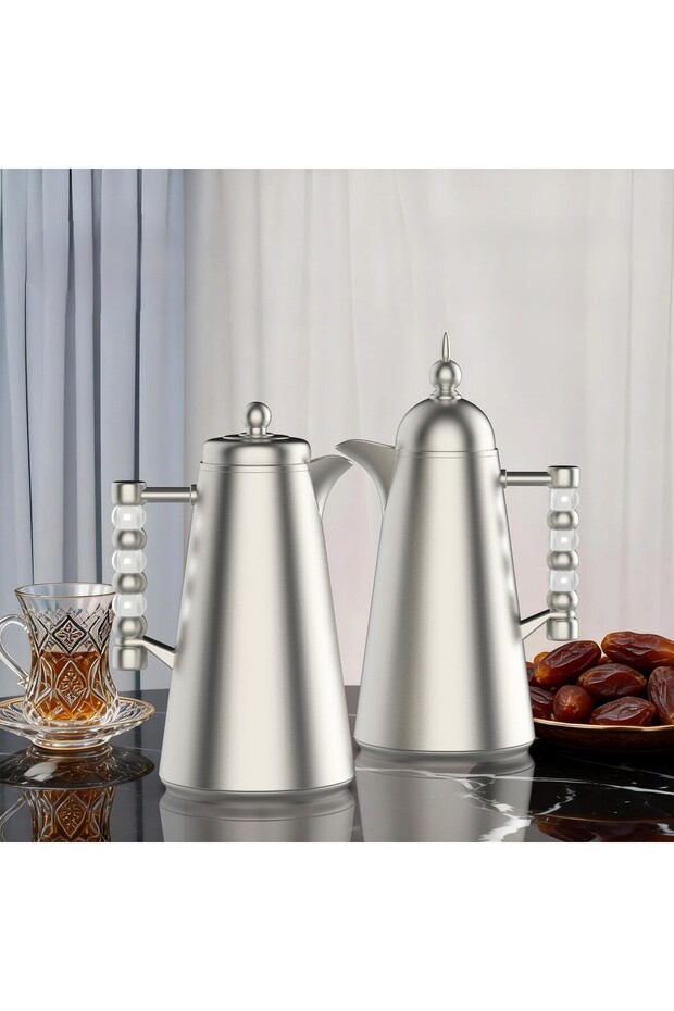 طقم ترامس للشاي والقهوة بتصميم أنيق وعصري حجم 1/1 لتر