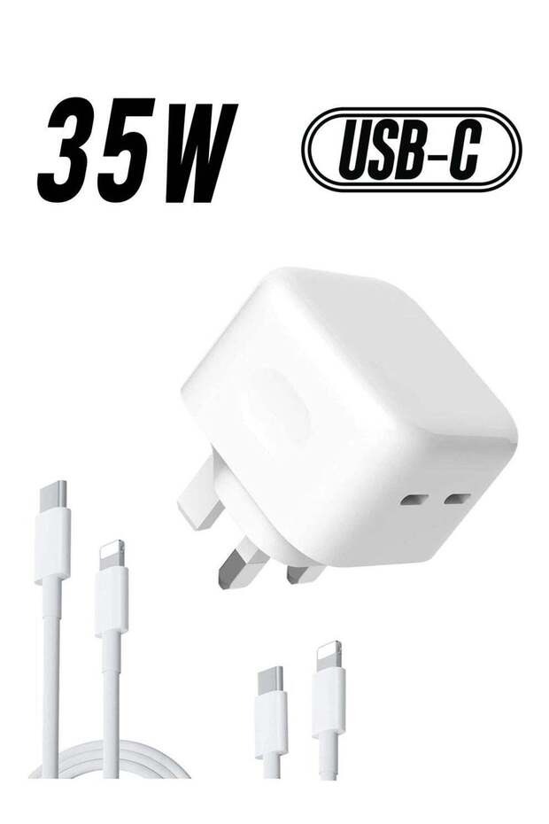 Original 35W USB-C Power Adapter For iPhone 14 13 12 11 Pro Max 14 Plus XS XR XS Max iPad Pro Macbo