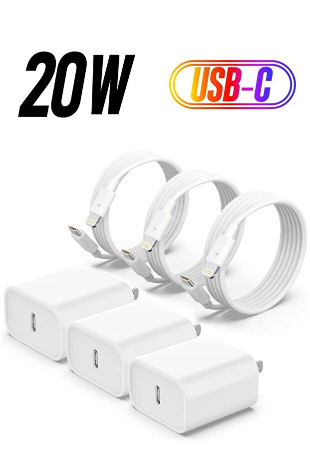 [MFi Certified] 3 Pack for i Phone 14 13 Fast Charger, 20W PD USB C Wall Charger Adapter with 3 Pac