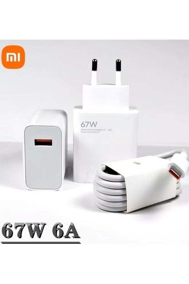 67W VOOC Charge Adapter 6A with Type-C Cable White – Fast Charging for Smartphones, Tablets & More