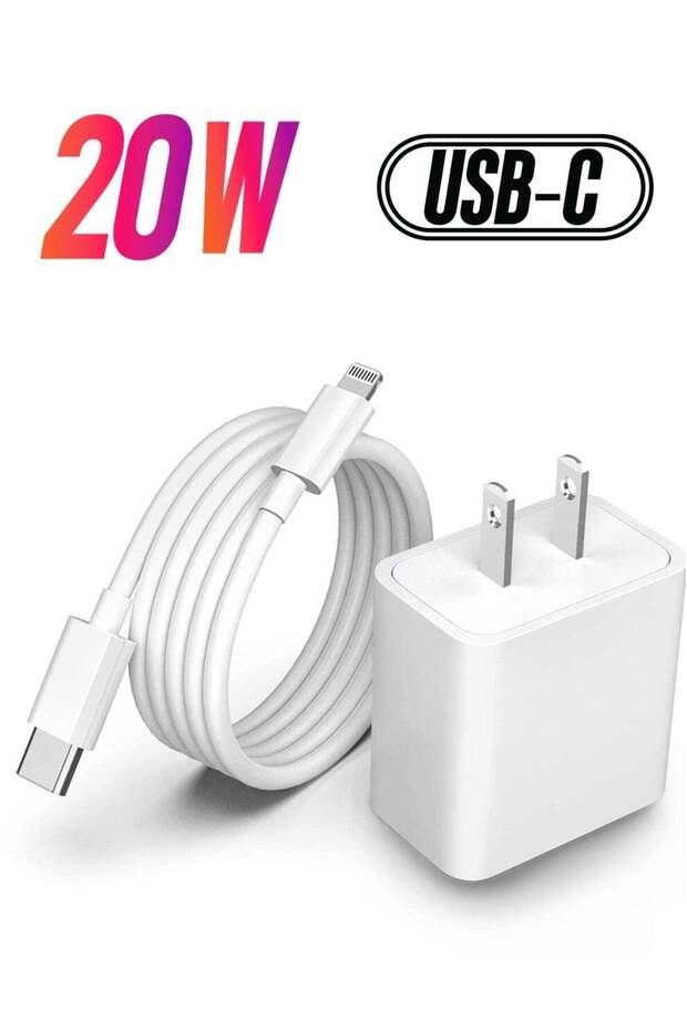 iPhone Fast Charger Cable【Apple MFi Certified】20W PD USB C Wall Charger Type C Power Adapter Lightn