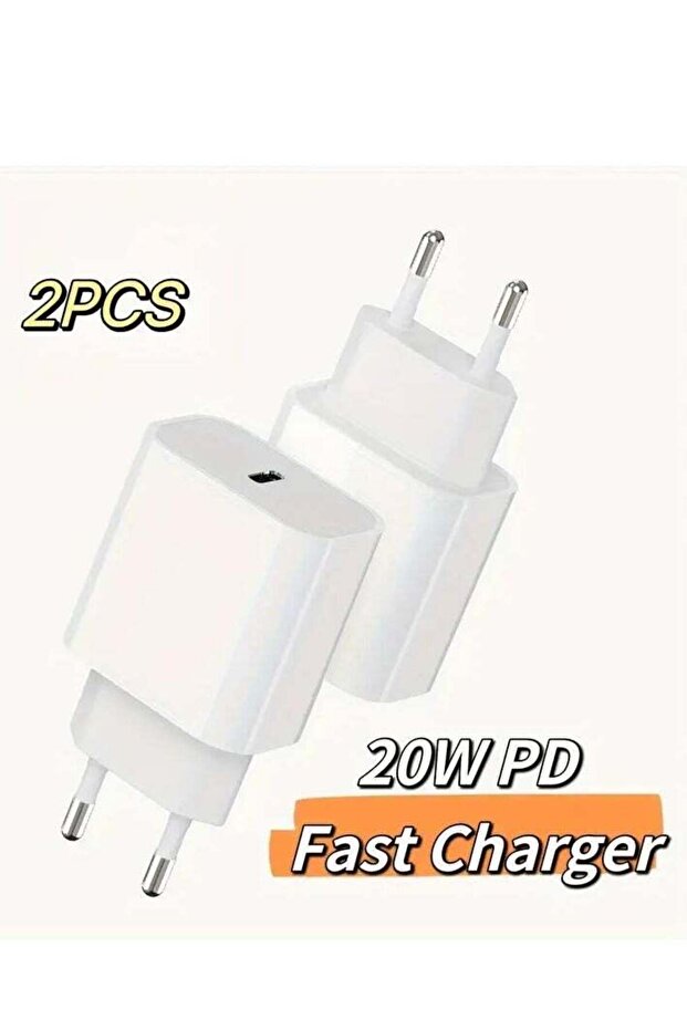 2-Pack 20W USB-C PD Fast Wall Charger with European Standard Plug | Compatible with iPhone 15/14/13