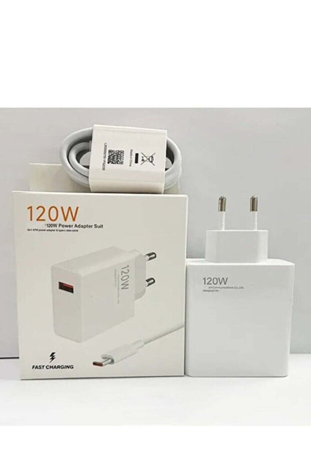 120W GaN Turbo Fast Charger EU Plug with USB-C Cable – Ultra High-Speed Charging Adapter for Xiaomi