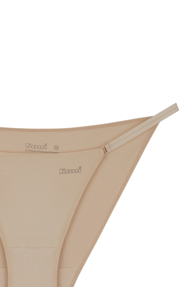 Women's Modal-Cotton Basic Thin Drawstring Basic 3-Piece Panties (Socks Are a Gift) - 2