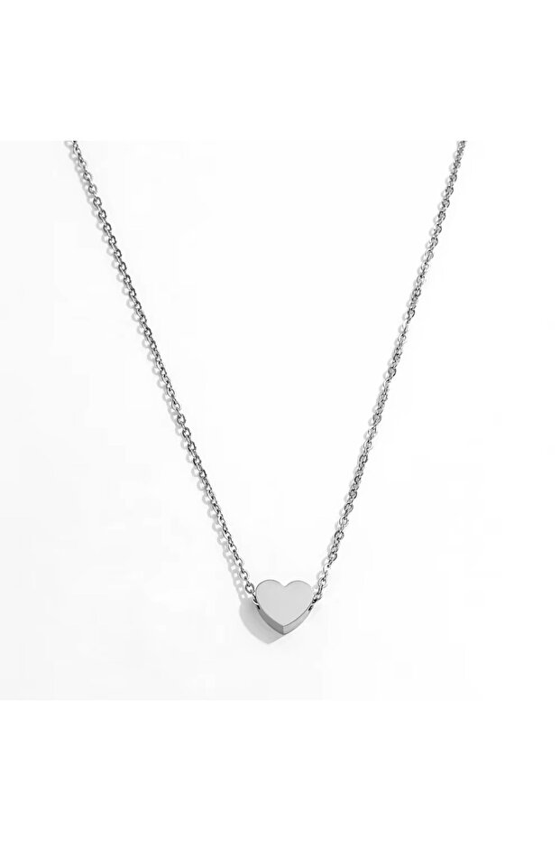 Stainless Steel Thin Elegant Chain Minimal Heart Necklace (50 cm)