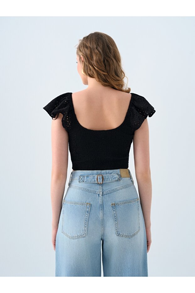 Crop Kadın Bluz K.kol - 2