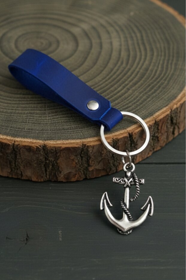 Premium Anchor Design Real Leather Keychain Fashionable Keychain Genuine Leather Keychain