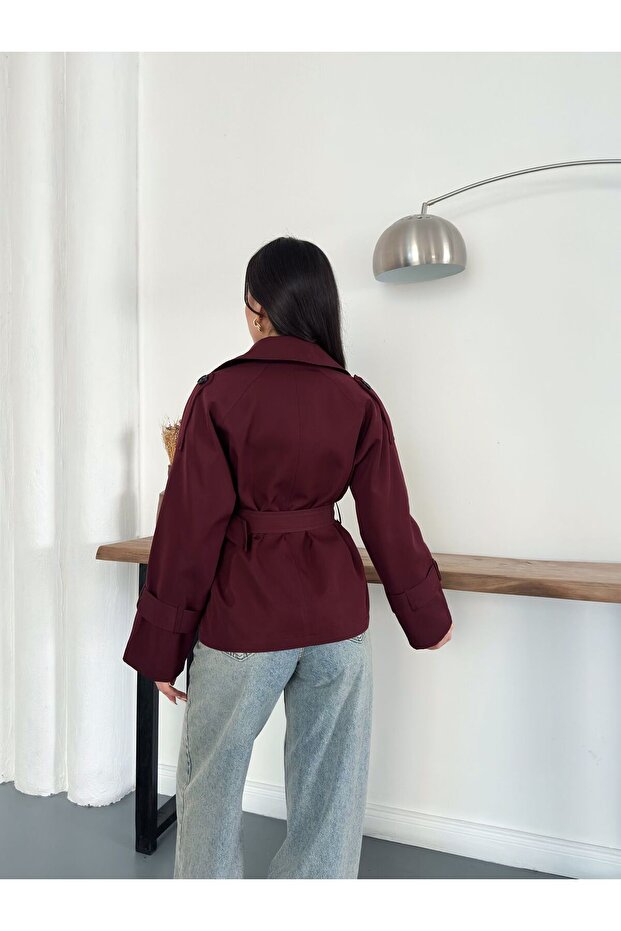 جاكيت ترنش بأزرار وحزام - 6