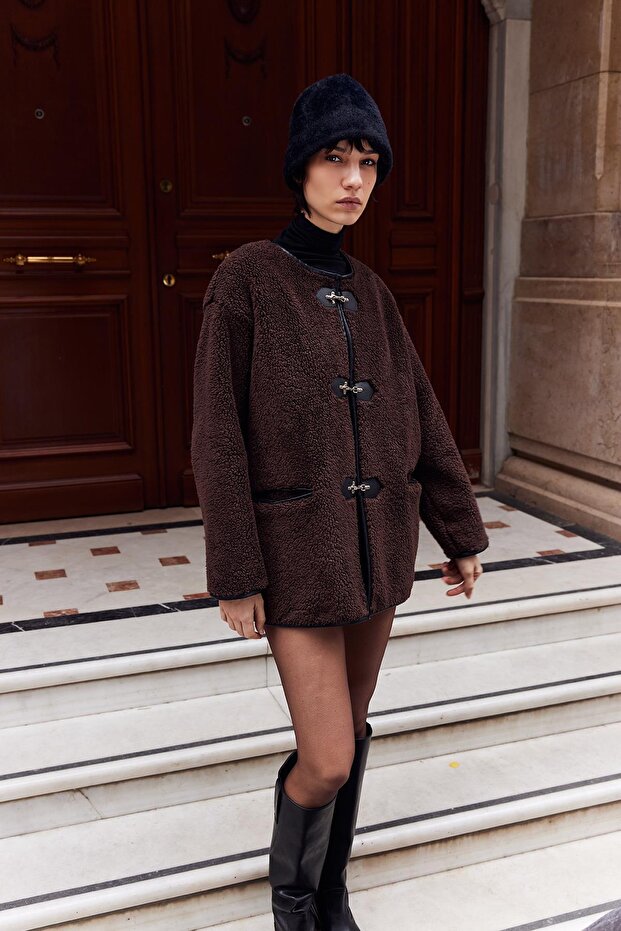 Noir Toggle Ceket Acı Kahve - 4