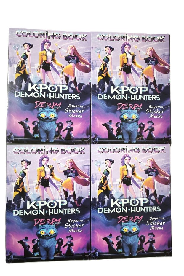 K-Pop Demon Hunters 4 Piece Coloring Book (Coloring, Stickers, Back Cover Mask)