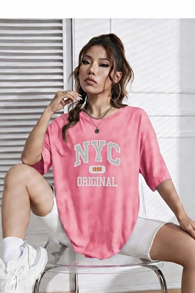 Nyc Original Printed Pink Unisex T-Shirt