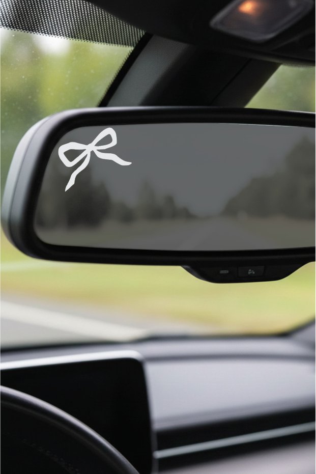 Bow Ribbon Sticker Car Rearview Mirror Sticker Motorcycle & Helmet Sticker Decal Set of 4